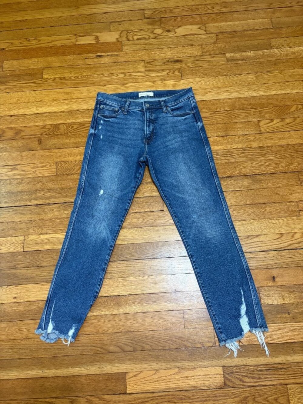 Gap 1969 Womens High Rise Slim Straight Jeans Size 30 Blue Stretch Cotton Denim
